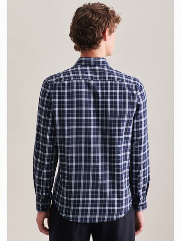SEIDENSTICKER Regular Fit Hemd ' Schwarze Rose ' in Blau