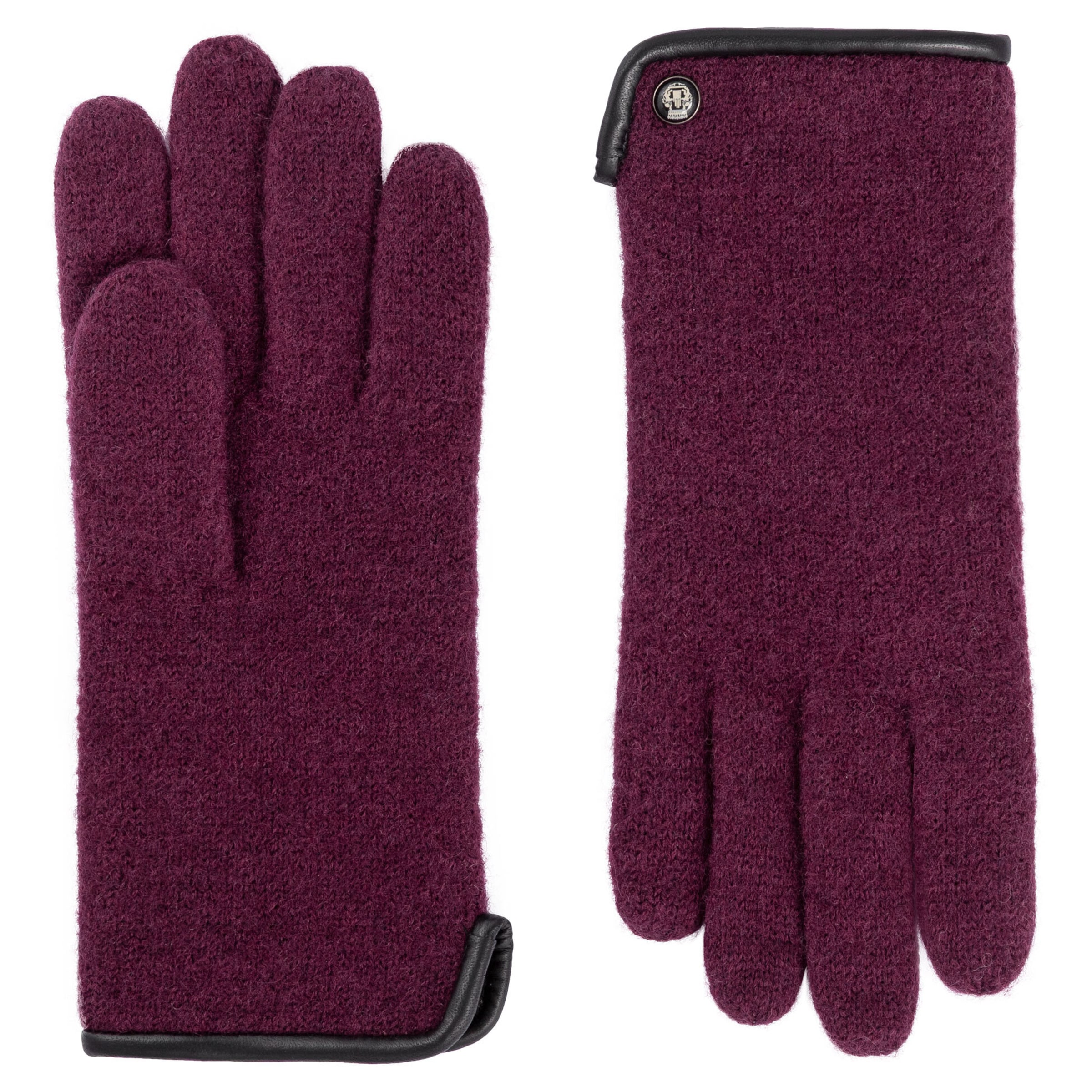 Mezzoguanti ' FELTED WOOL' di Roeckl in lilla: frontale