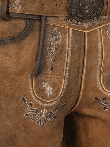 ruda MARJO Standartinis Kelnės su tradiciniais raštais 'Andreas'