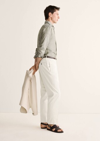 MANGO MAN Regular Pleated Pants 'Hunt' in Beige