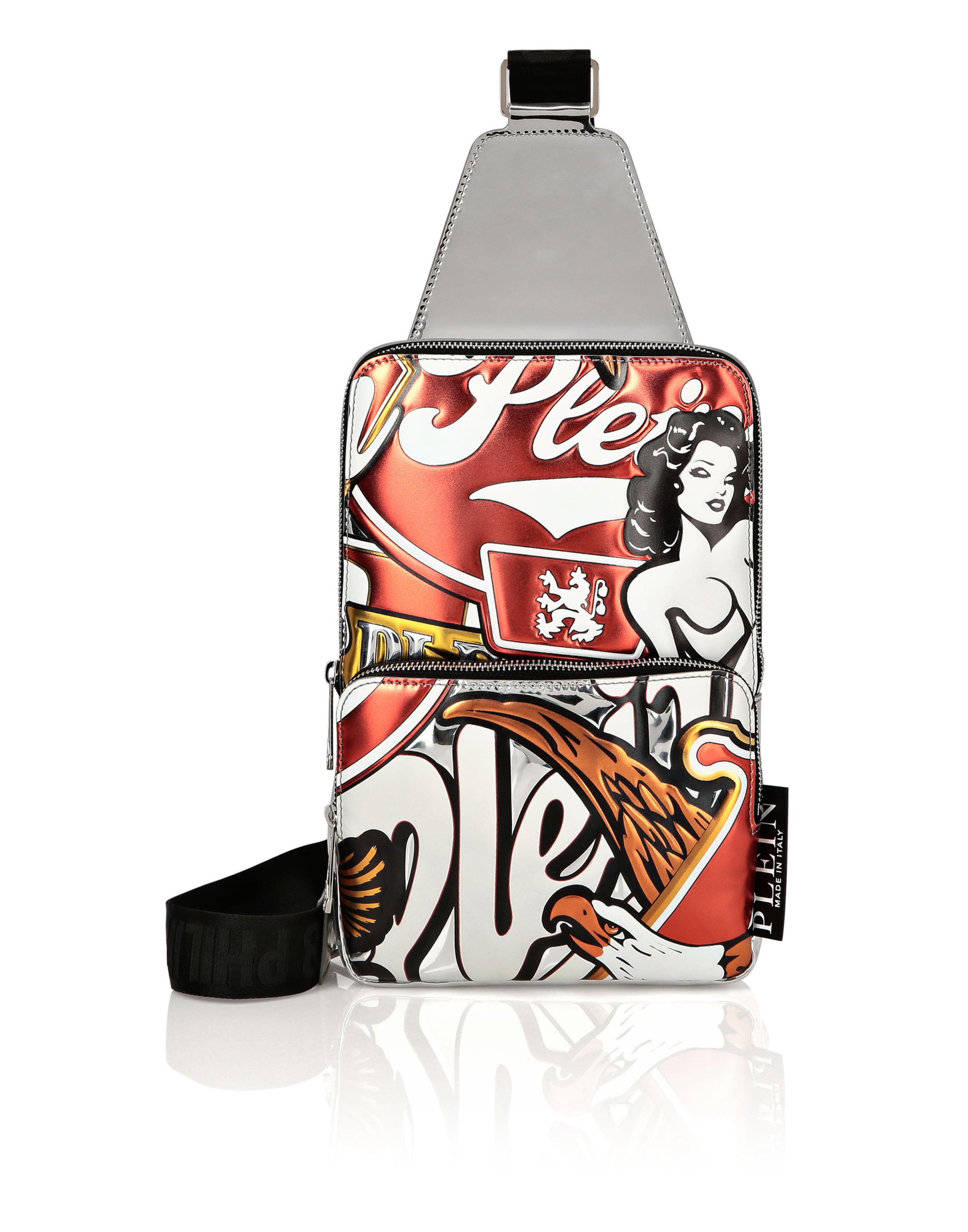 Borsa a tracolla di Philipp Plein in rosso: frontale