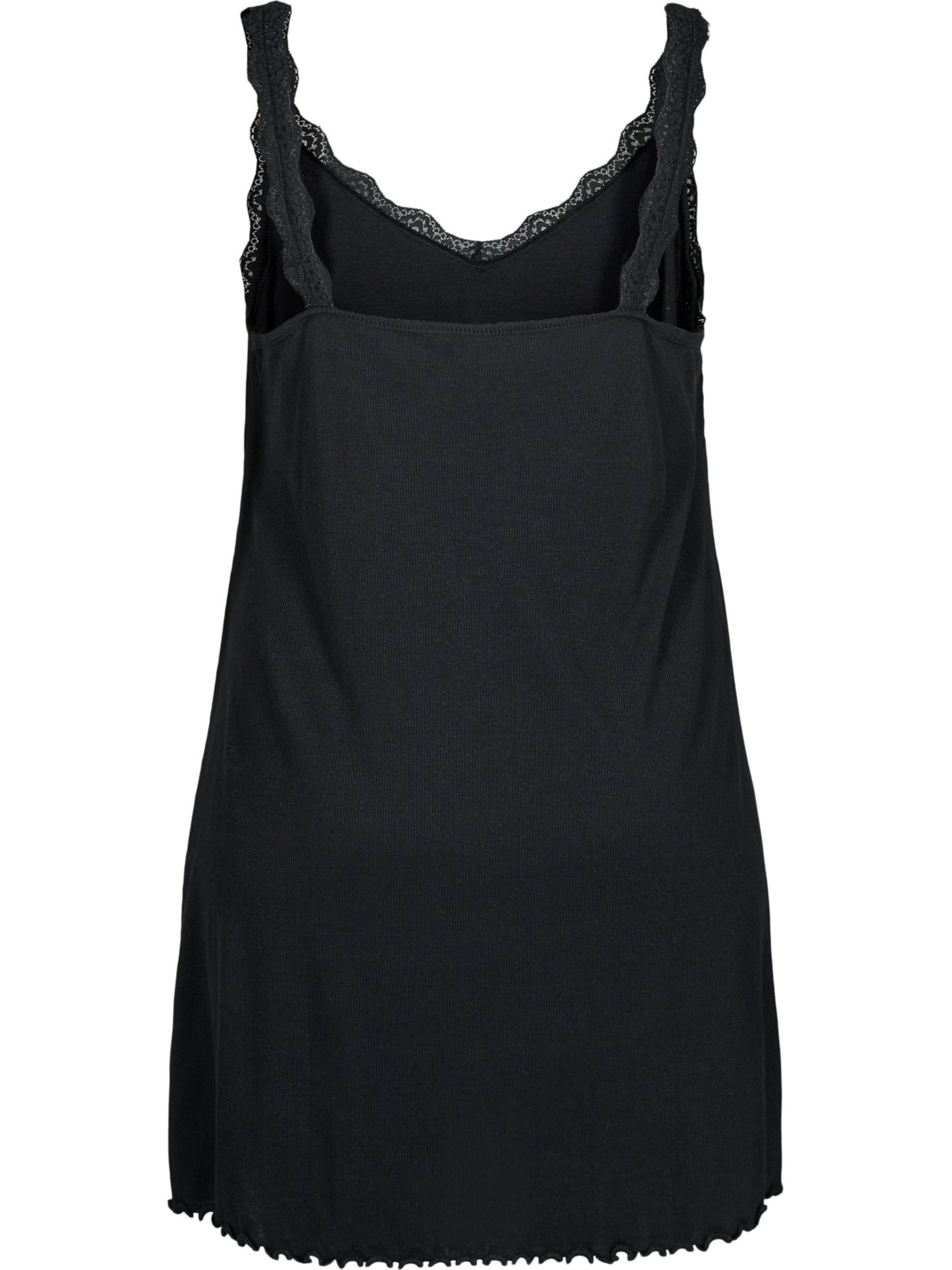Chemise de nuit 'Mliv' Zizzi en noir