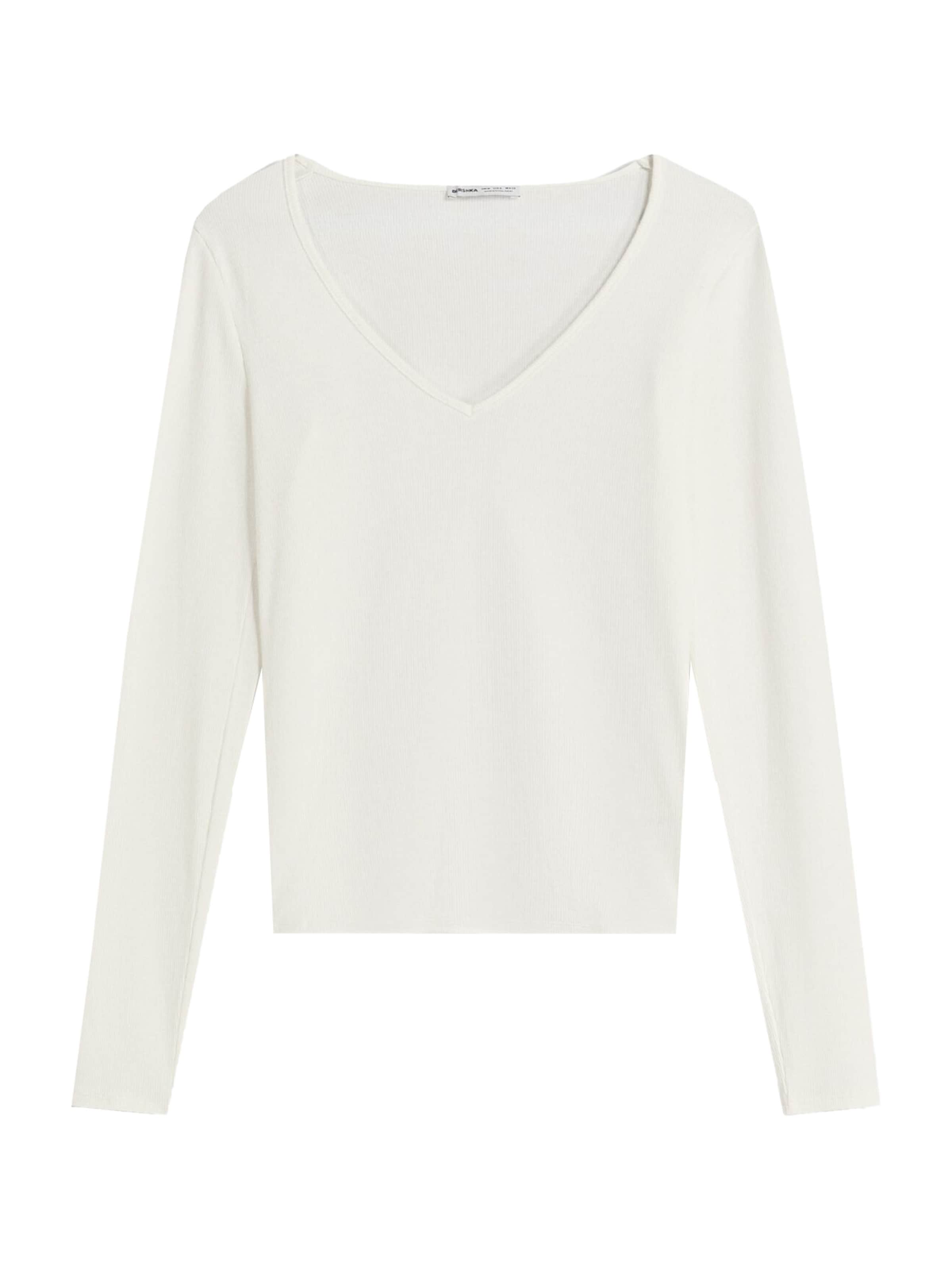 Bershka Tričko – bílá: přední strana