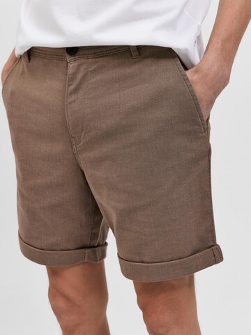 SELECTED HOMME - Regular Calças chino 'Luton' em castanho