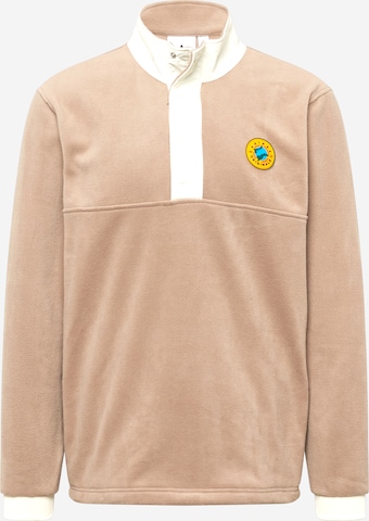 Sweat-shirt 'Wander Hour Quarter-Snap Polar Fleece' ADIDAS ORIGINALS en beige : devant