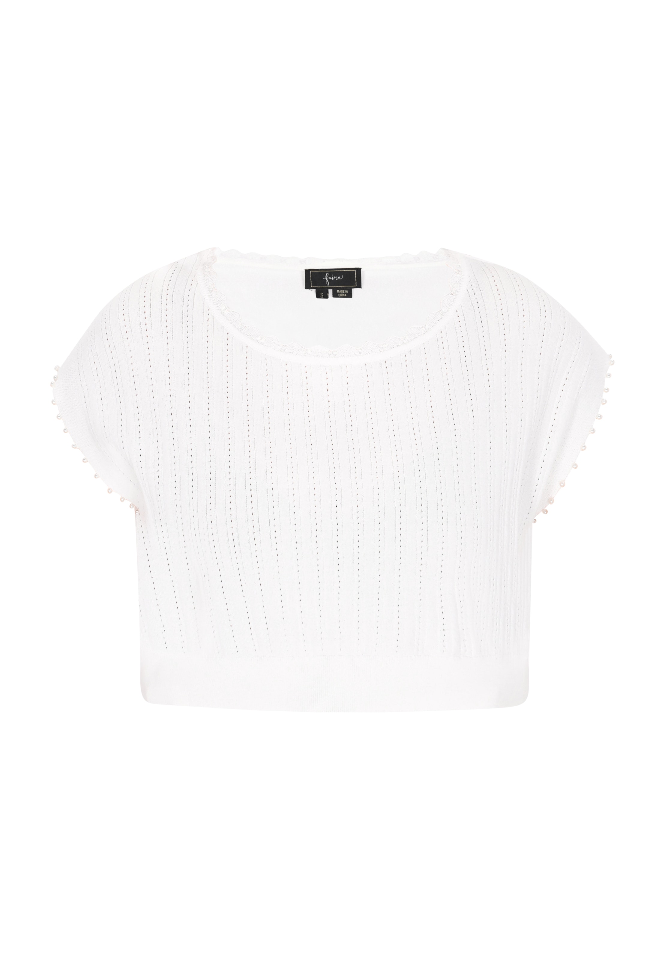 balta faina Megzta palaidinė be rankovių: priekis