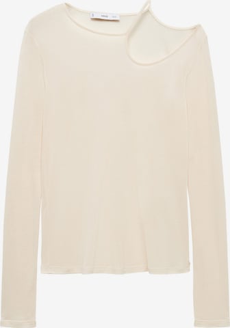 T-shirt 'HOLE' MANGO en beige : devant