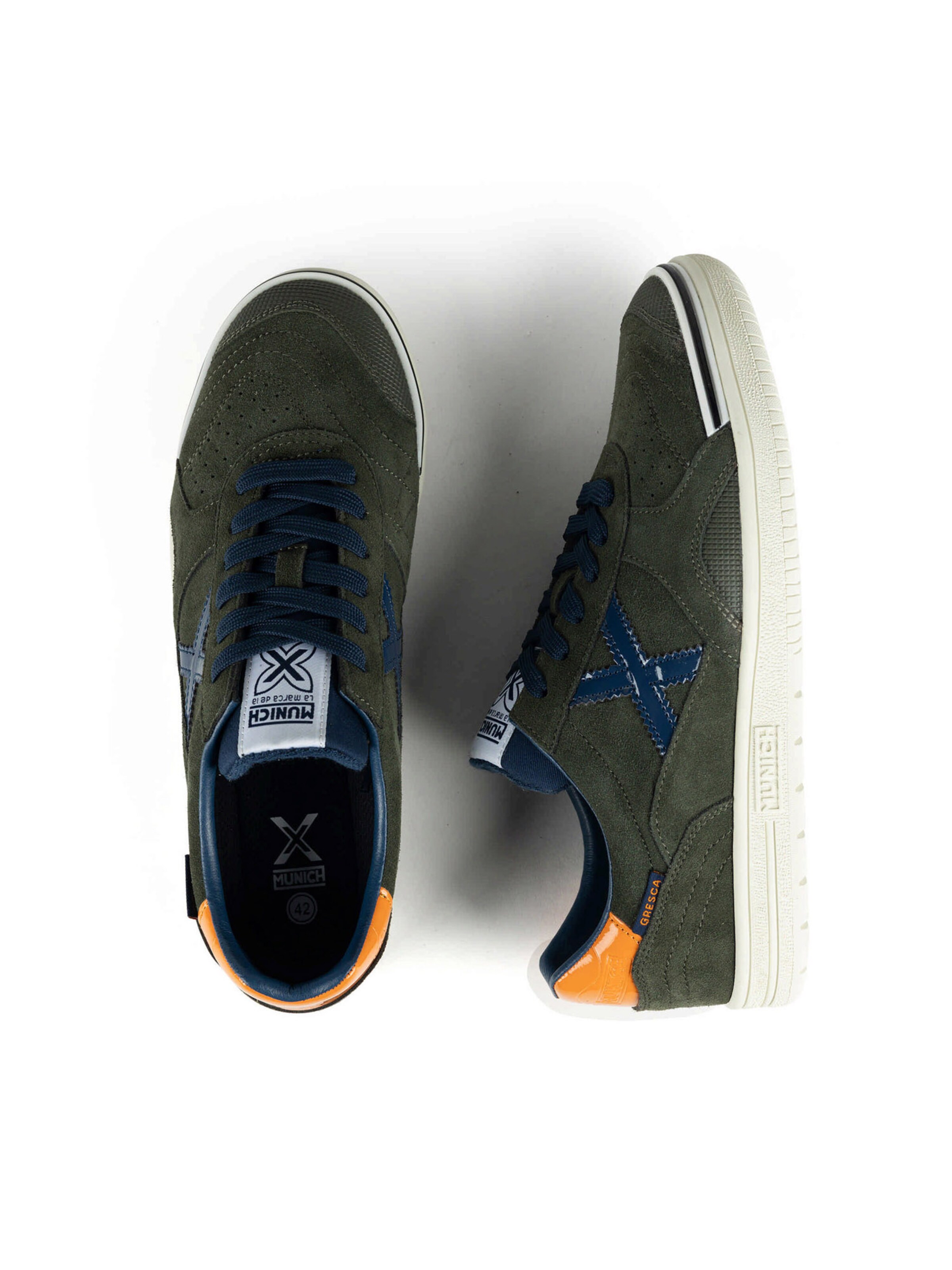 Baskets basses ' GRESCA ' MUNICH en vert : au dessus