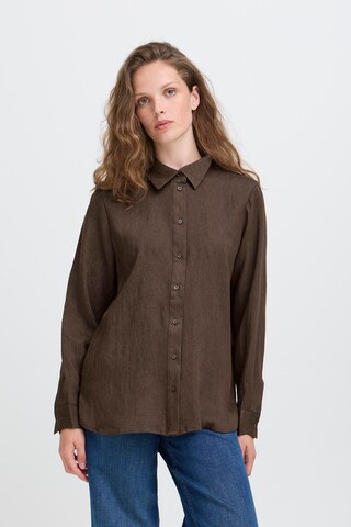 ICHI Blouse 'KIRSE' in Brown: front
