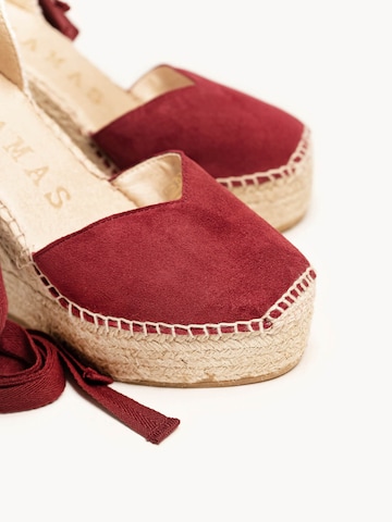 Sandales 'Alpargata Cuña' Alhamas en rouge