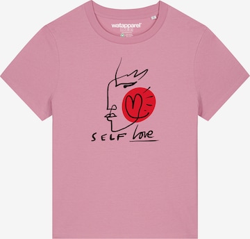 T-shirt 'Self Love' Watapparel en rose : devant