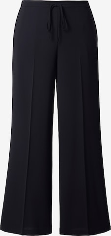 juoda Ulla Popken Plačios klešnės Kelnės su kantu: priekis