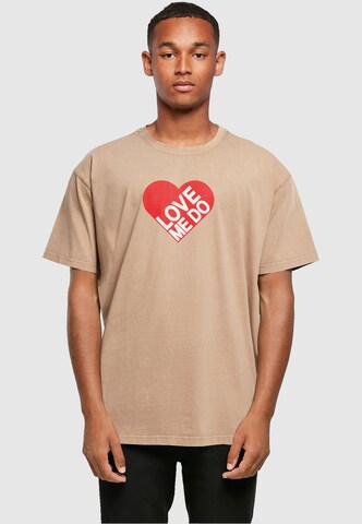 Merchcode Shirt 'Beatles - Love Me Do' in Beige: front