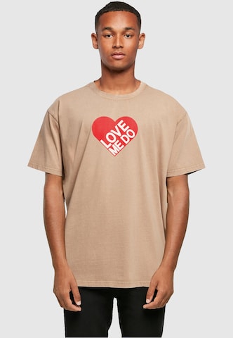 Merchcode T-Shirt 'Beatles - Love Me Do' in Beige: predná strana