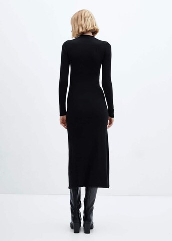 MANGO Gebreide jurk 'Percebe' in Zwart