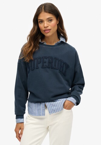 Superdry Sweatshirt 'Athletic Essentials' in Blauw: voorkant