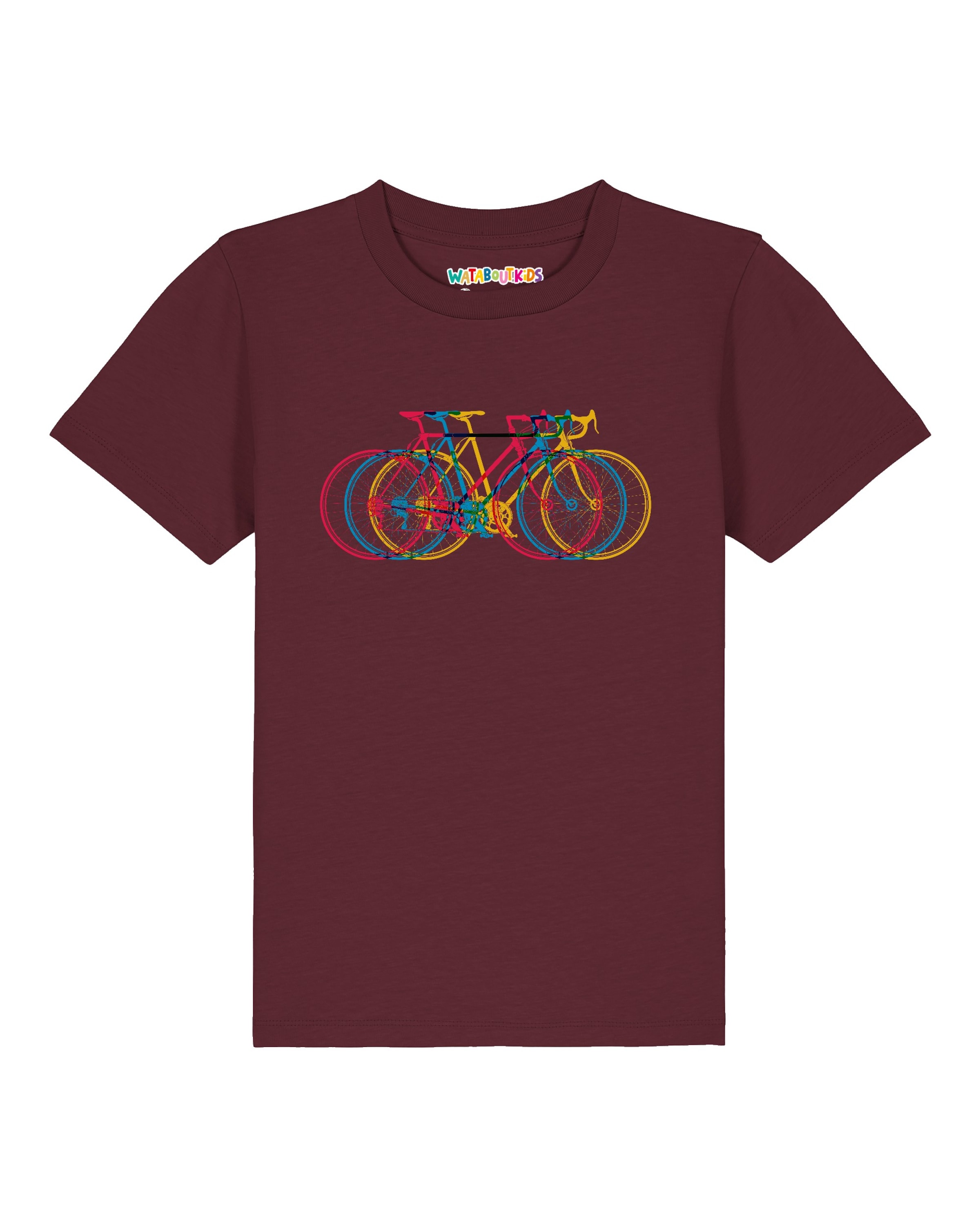 Maglietta 'Fahrräder' di watabout.kids in rosso: frontale