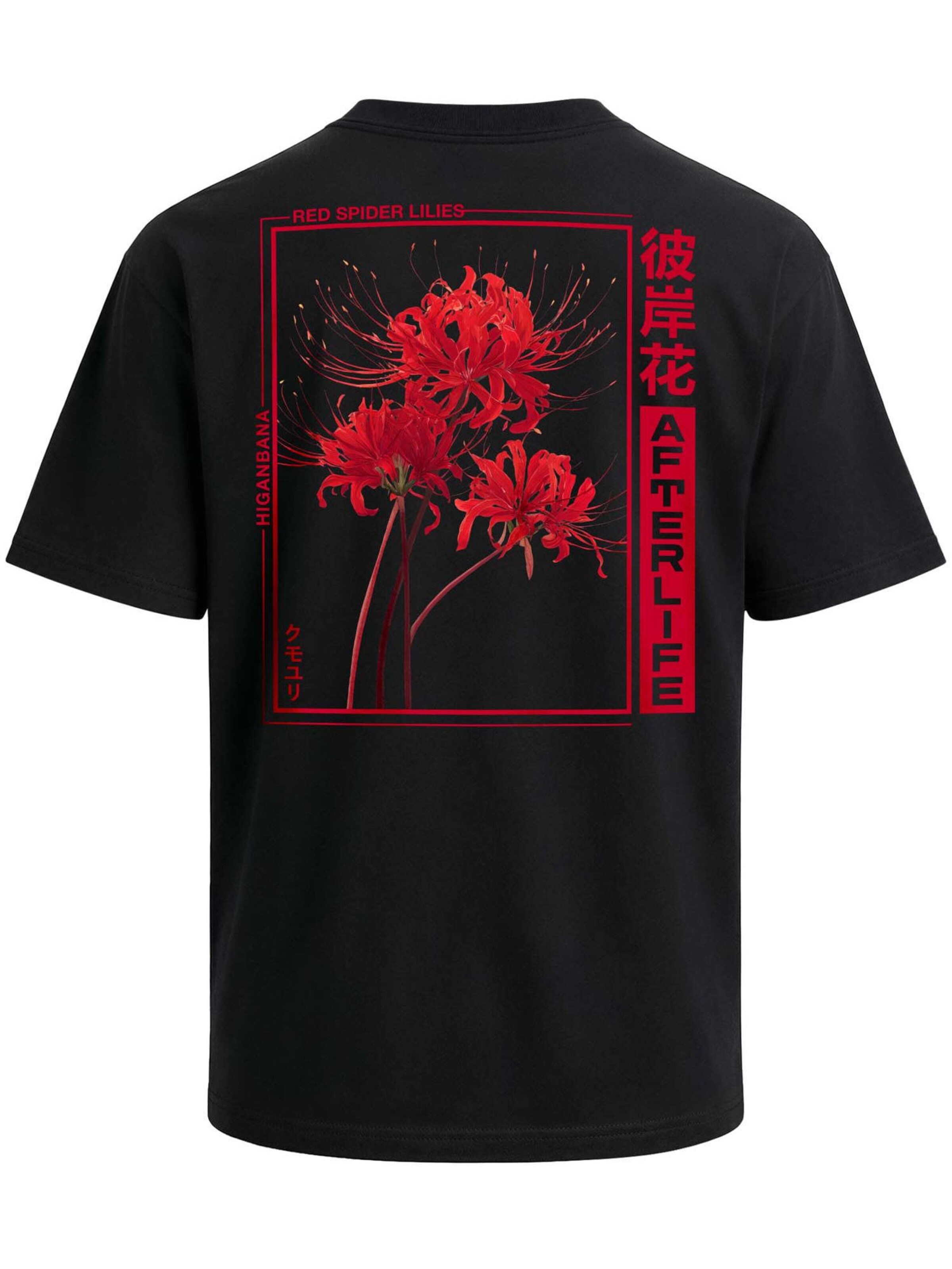 Neverless Shirt 'Spider Lilies' in Black