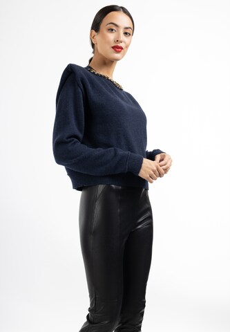 Pull-over faina en bleu : devant