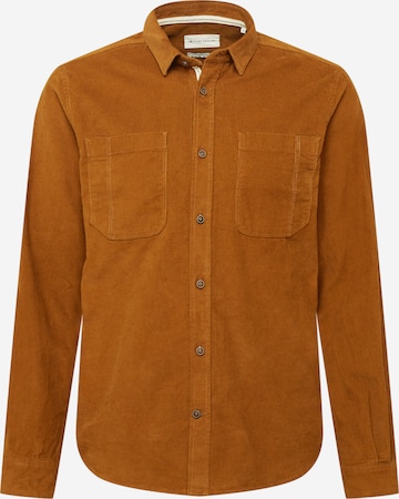 TOM TAILOR Button Up Shirt in Brown: front