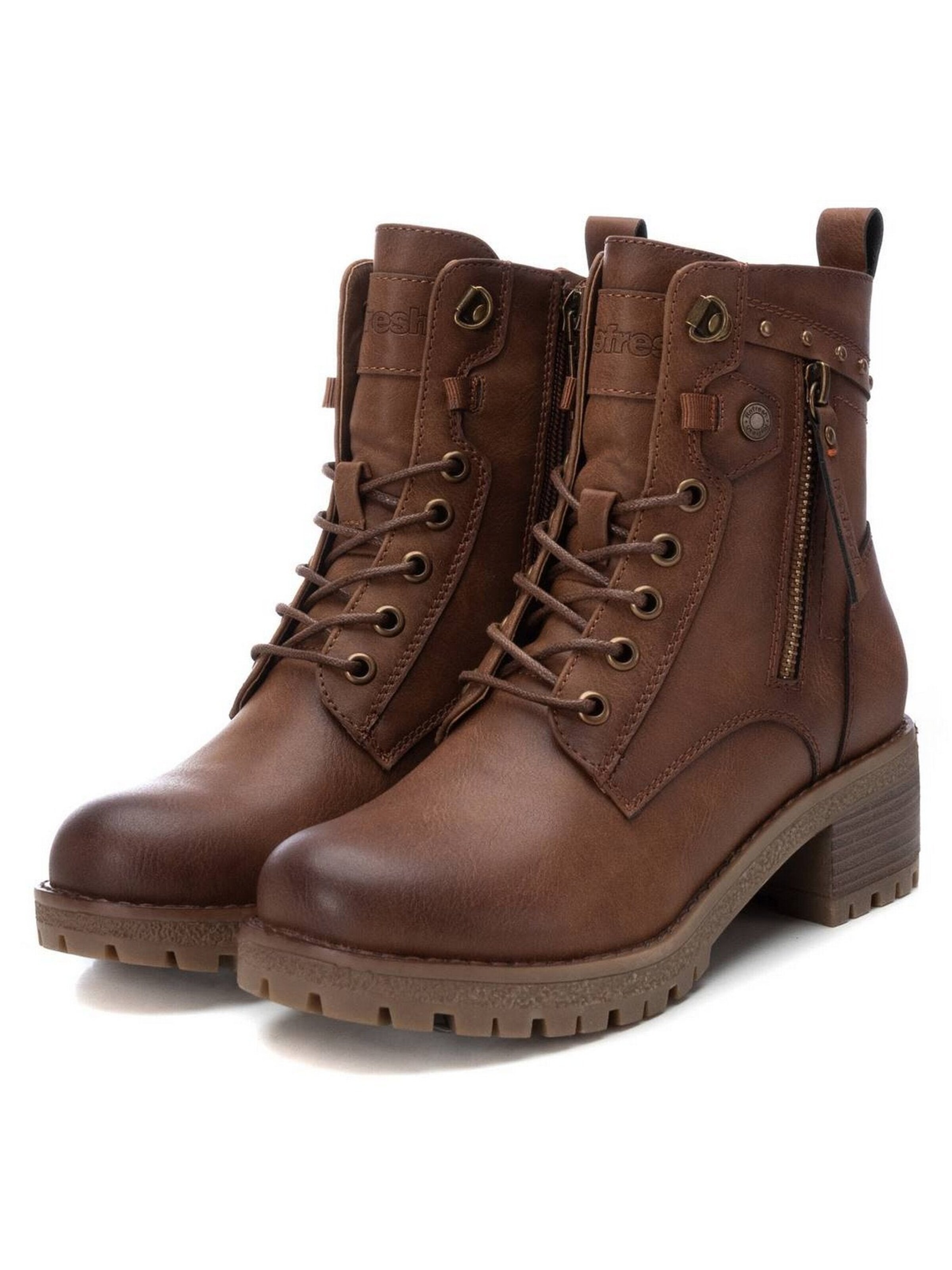 Bottes à lacets 'Anfibi Tacco Medio Donna - 172241' Refresh en beige