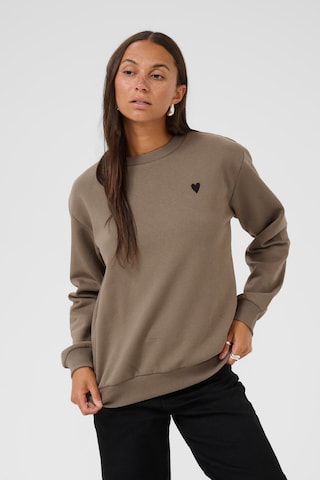 Sweat-shirt 'Liddy' Kaffe en marron : devant