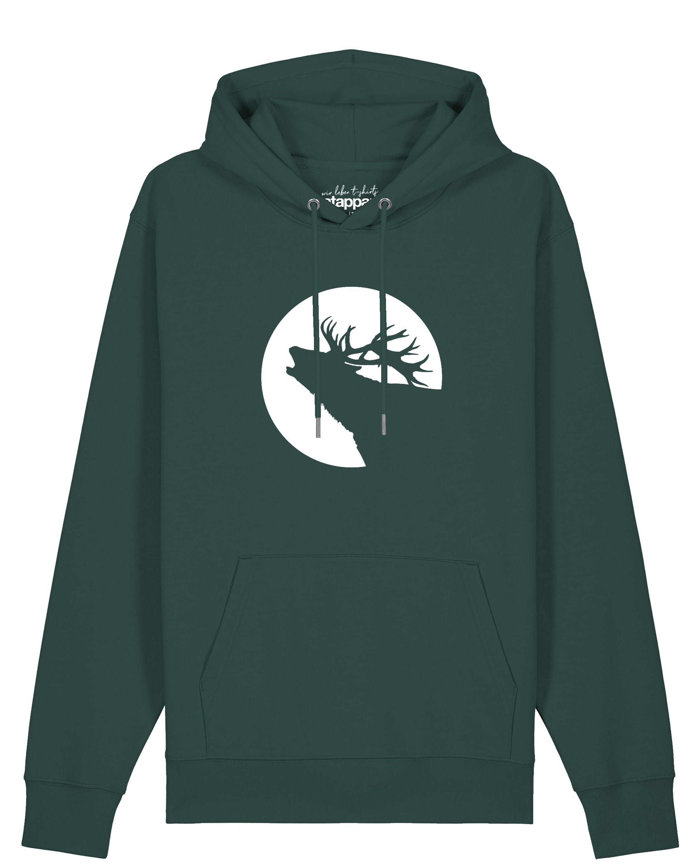 Felpa 'Röhrender Hirsch' di Watapparel in verde: frontale