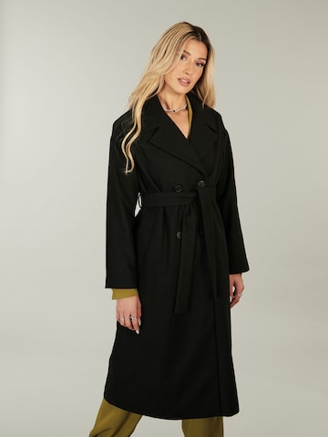 ABOUT YOU x Alina Eremia Between-Seasons Coat 'Aliya' in Black: front
