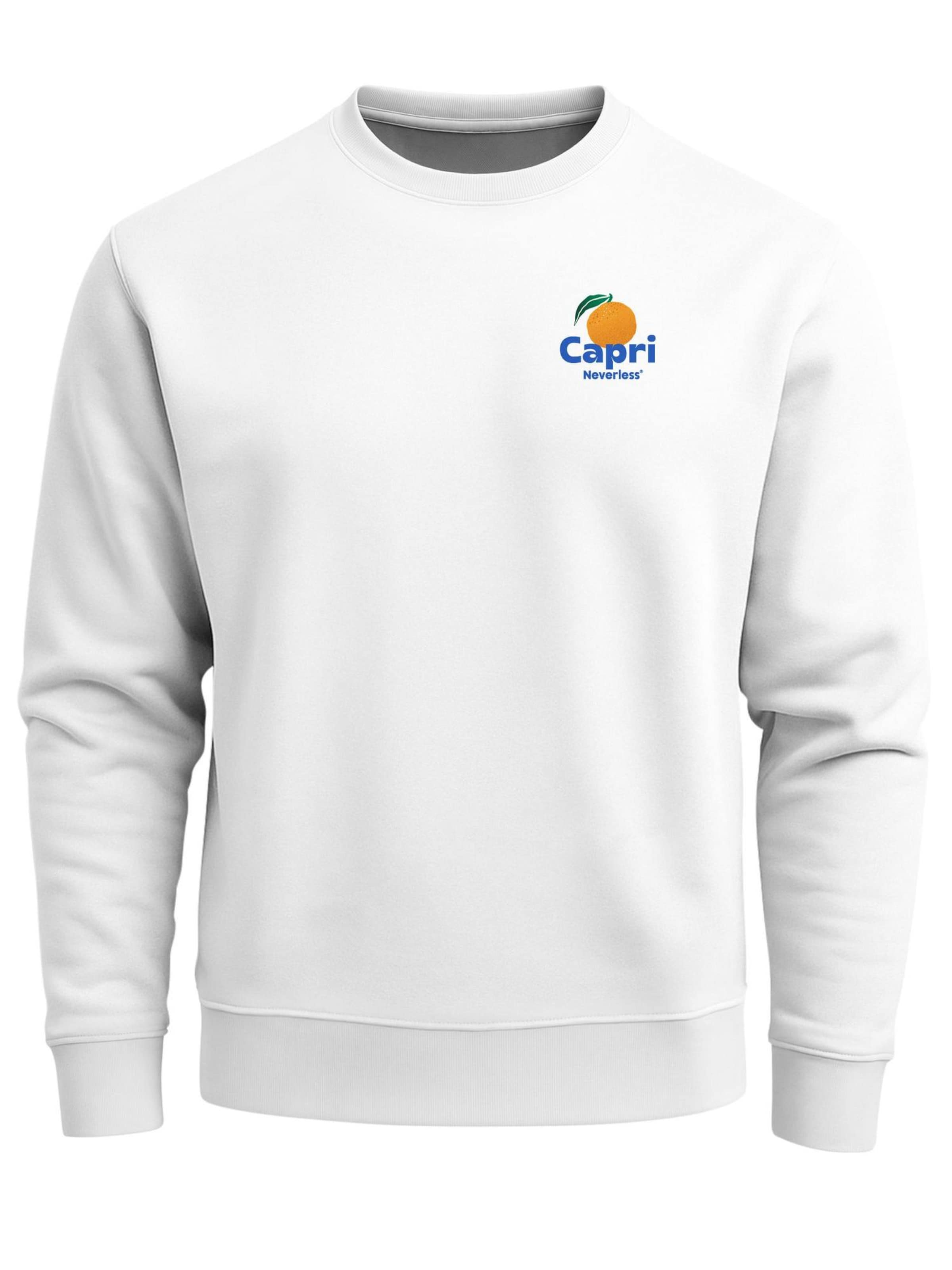 Neverless Sweatshirt 'Capri Orange' in White: front
