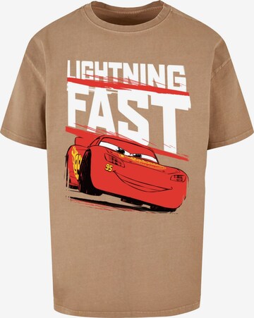 ABSOLUTE CULT T-Shirt 'Cars - Lightning Fast' in Braun: predná strana