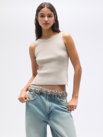 Pull&Bear Top - szürke: elől