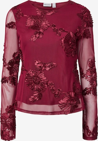 Camicia da donna 'PCOffia' di PIECES in rosso: frontale