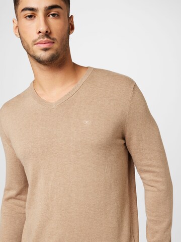 Coupe regular Pull-over TOM TAILOR en marron