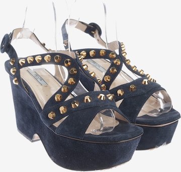 PRADA Sandaletten 39,5 in Blau: Vorderseite