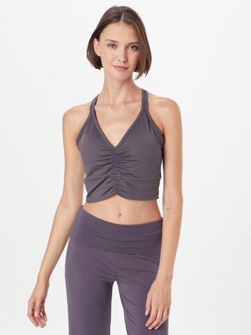 CURARE Yogawear Bustier Sport-BH 'Breath' in Grau: predná strana