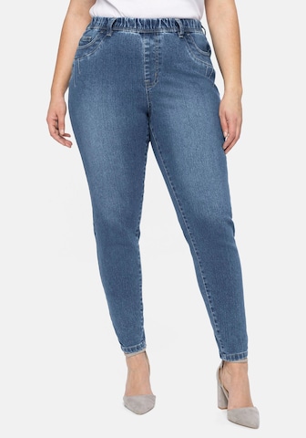 SHEEGO Skinny Jeggings in Blauw: voorkant