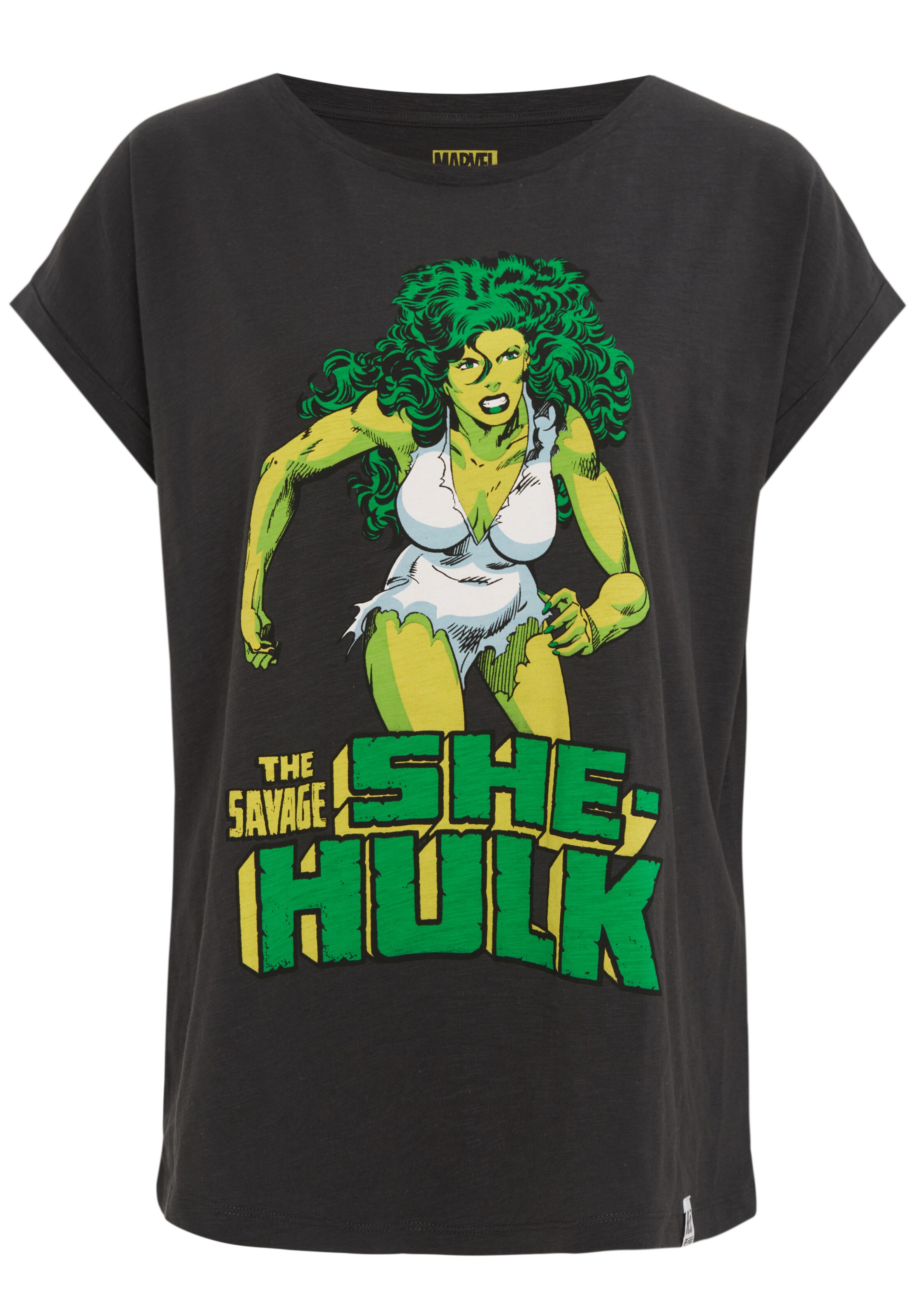 Recovered Shirt 'She Hulk' in Zwart: voorkant