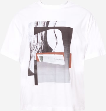 T-shirt Calvin Klein Curve en blanc : devant