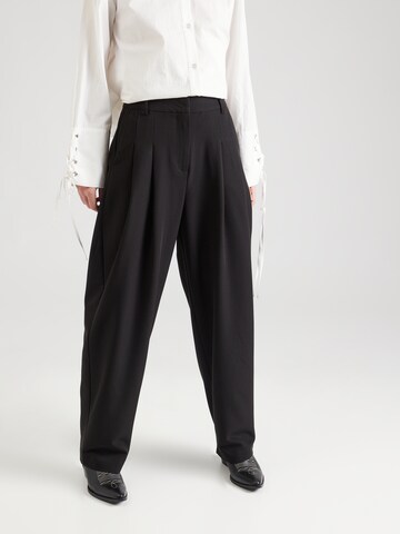 VERO MODA Loose fit Pleat-front trousers 'ISABELLE' in Black: front