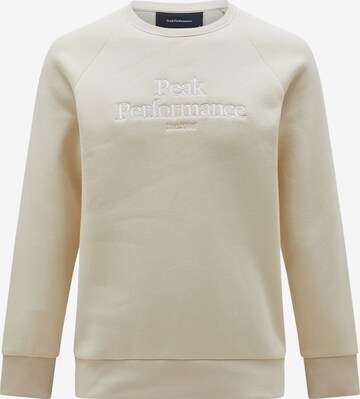 PEAK PERFORMANCE Sweatshirt Pullover 'Crew' in Beige: predná strana