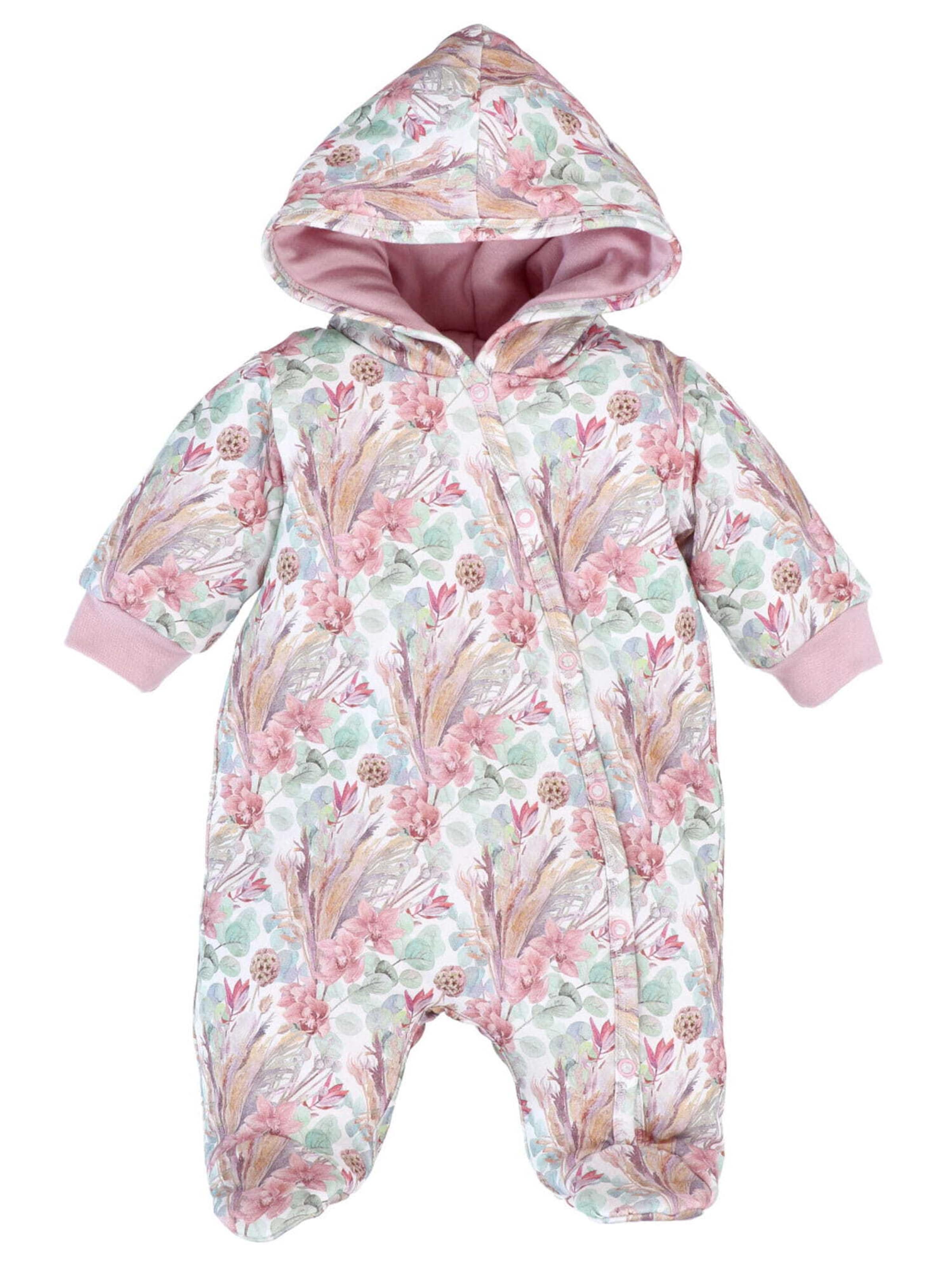 NINI Overall 'Blume' in Pink: Vorderseite