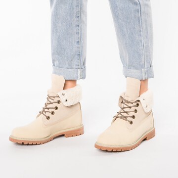 Lumberjack Lace-Up Ankle Boots 'River' in Beige: front