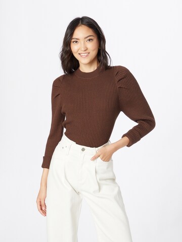PIECES Sweater 'Nika' in Brown: front