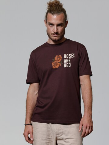 Maglietta 'Roses are red' di Watapparel in rosso: frontale