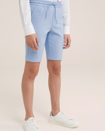 WE Fashion - Slimfit Calças em azul: frente