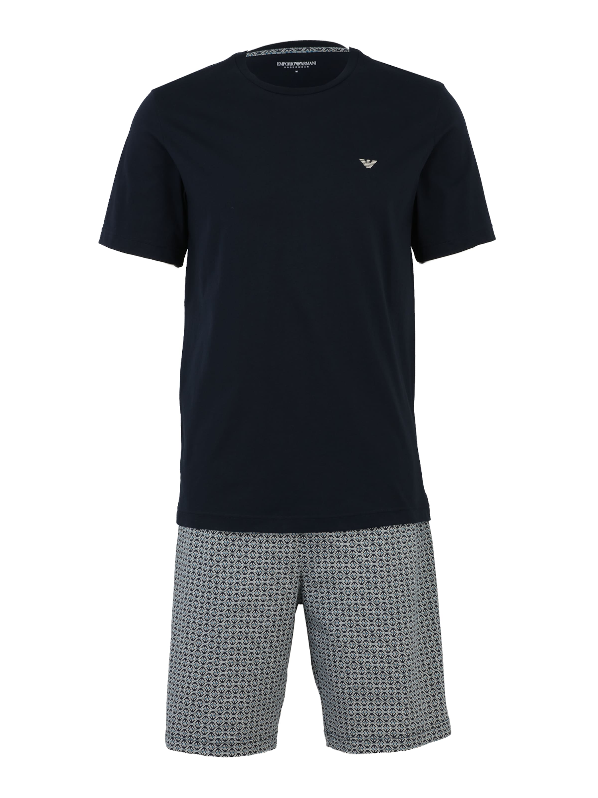 Emporio Armani - Pijama corto en azul: frente