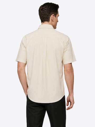 ALLTHEMEN Regular fit Button Up Shirt 'Schlicht' in Beige