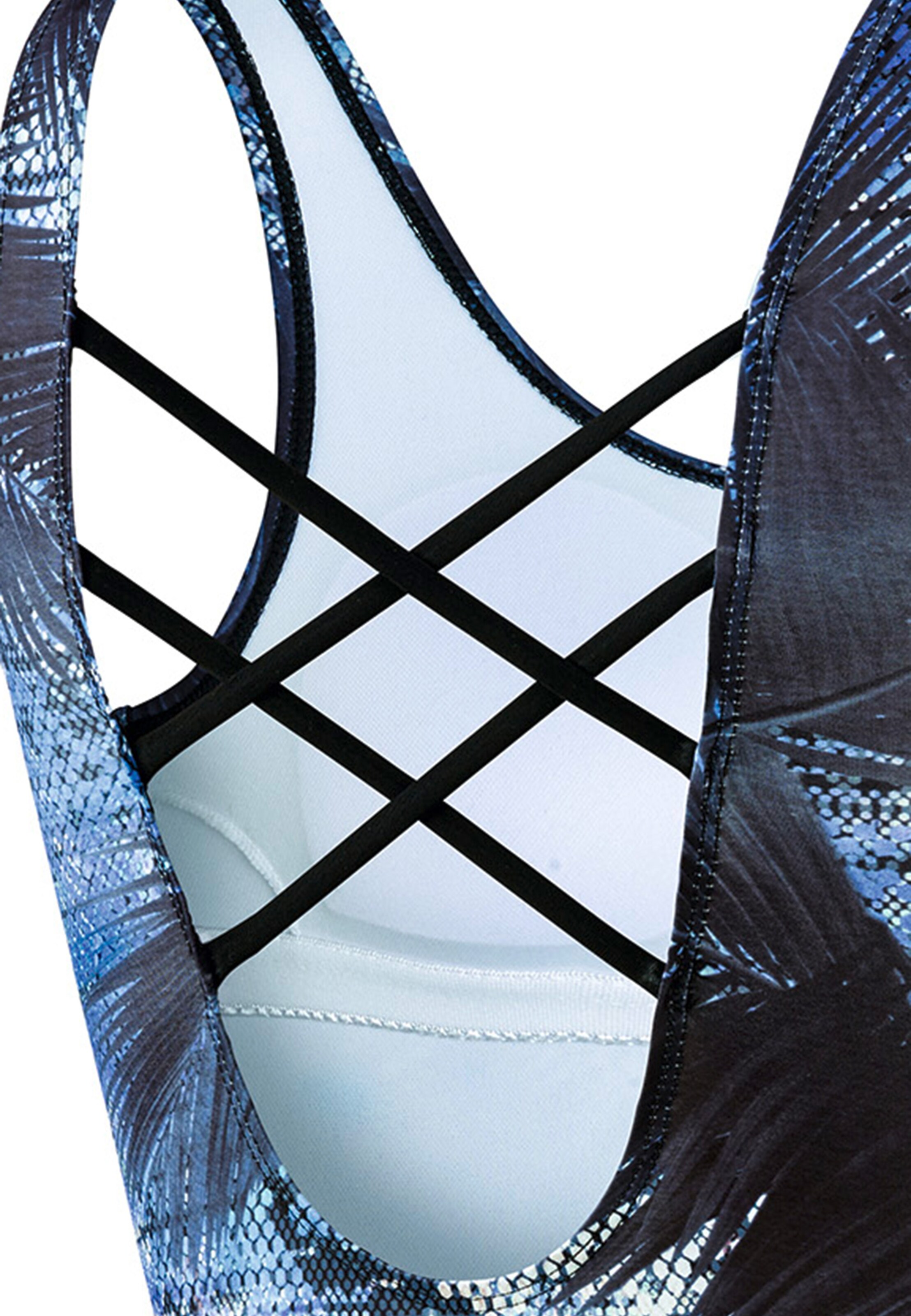 BECO the world of aquasports Bralette Swimsuit 'Tropical Midnight' in Black