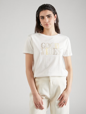 comma casual identity T-shirt i vit: framsida