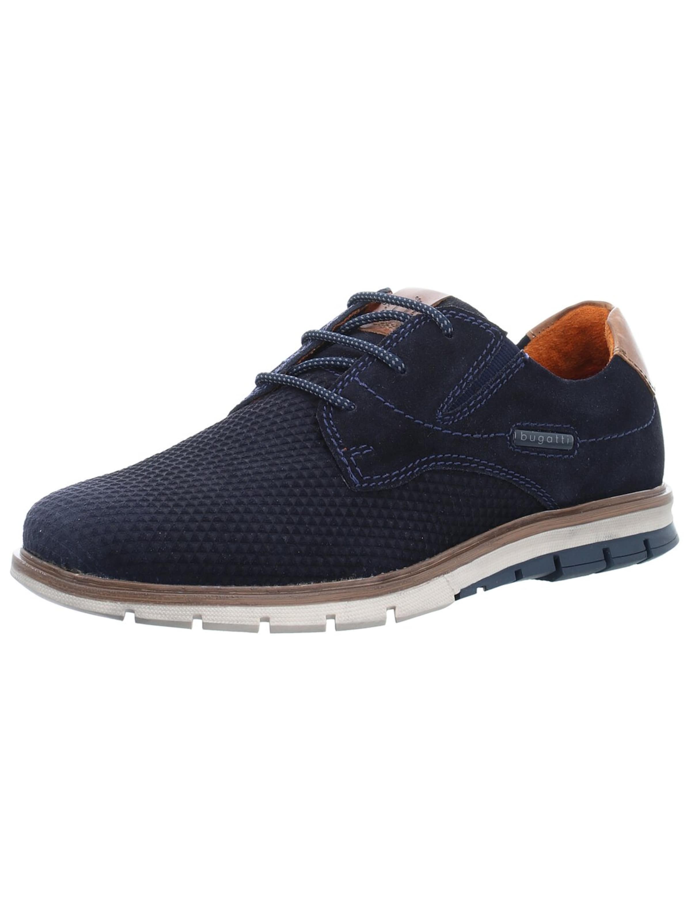 bugatti Athletic Lace-Up Shoes in Blue: front